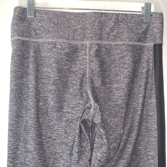 Victorias Secret Pink Yoga Leggings Heather Gray Black Logo Womens Size L - Picture 9 of 11